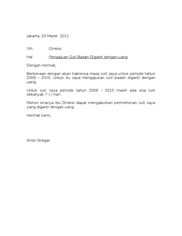 Surat Pengajuan Cuti