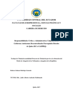 Responsabilidades civiles y administrativas culposas en los Gobiernos Autónomos Descentralizados Parroquiales Rurales de Quito (RCA-GADPRQ
