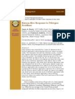 Ratoon Rice Response To Nitrogen Fertilizer: Jason A. Bond, 1373 Caffey Road, Rice Research