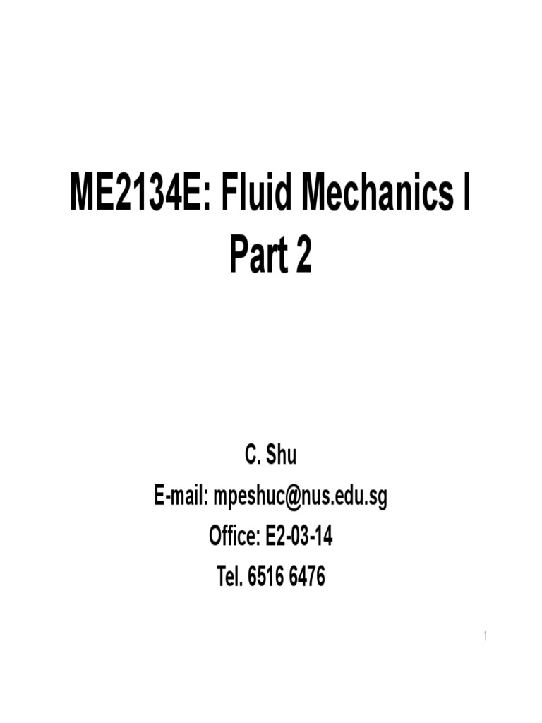 ME2134E Chapter 5 | PDF | Fluid Dynamics | Momentum
