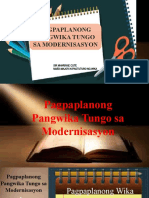 Pagpaplanong Pangwika Tungo Sa Modernisasyon