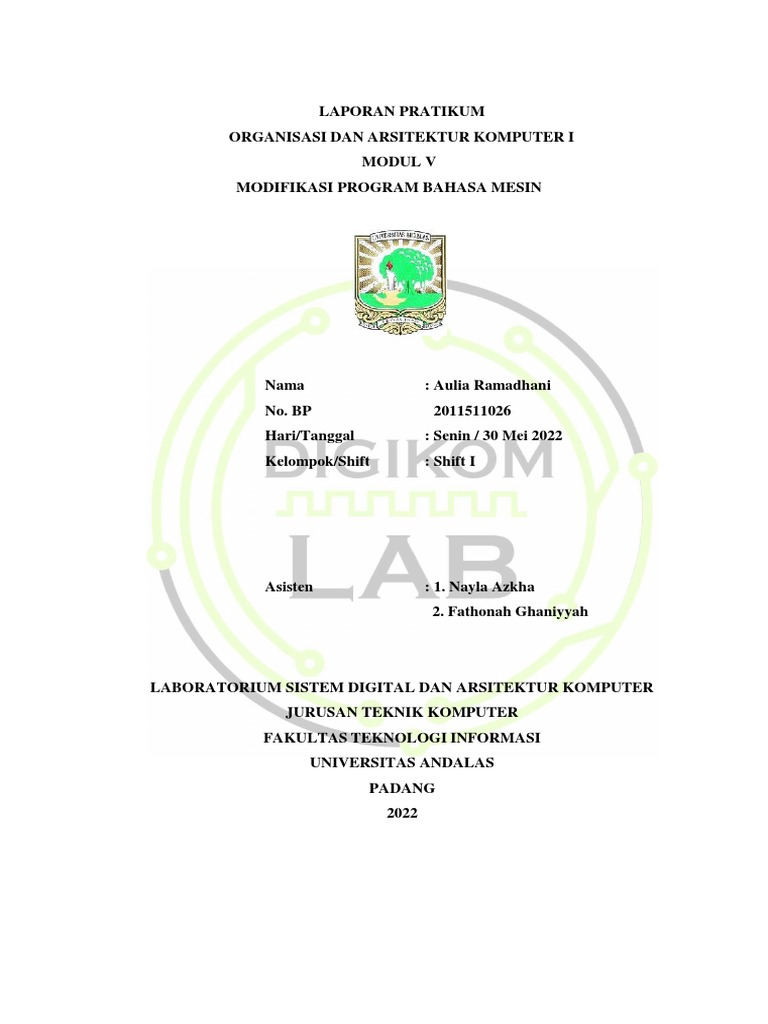 Shift 1 2011511026 Aulia Ramadhani Modul Ke 5 Pdf Komputer