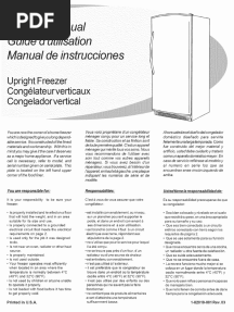 Woods V1813RW3 Freezer Manual