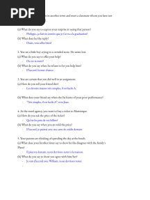 French CSEC Oral Questions and Answers