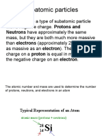 Subatomic particles types charges masses