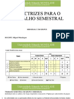 Avaliação Econômica de Projetos: Diretrizes para Trabalho Semestral