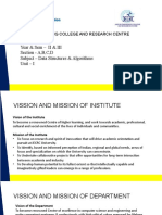 Year & Sem - II & III Section - A, B, C, D Subject - Data Structures & Algorithms Unit - I