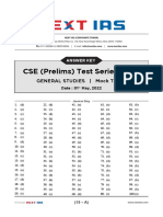 CSE (Prelims) Test Series-2022: General Studies - Mock Test-9