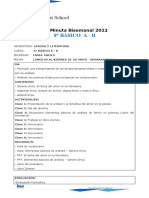 Minuta-Planificación 2022 Lenguaje 8° A - B