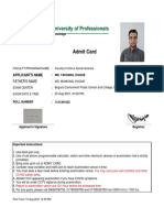 Admit Card: Applicant'S Name