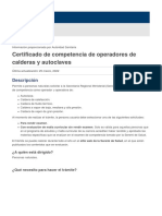 Certificado de Competencia de Operadores de Calderas y Autoclaves