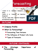 Forecasting techniques and approaches