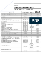 Convocatoria Carreras Paralelas Gestión 2022 (Segundo Semestre)