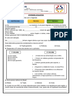 Atividade Avaliativa-6º ANO - Os Povos Indígenas CONTEÚDO: OS INCAS, OS MAIAS, OS ASTECAS E OS TUPIS-GUARANIS.