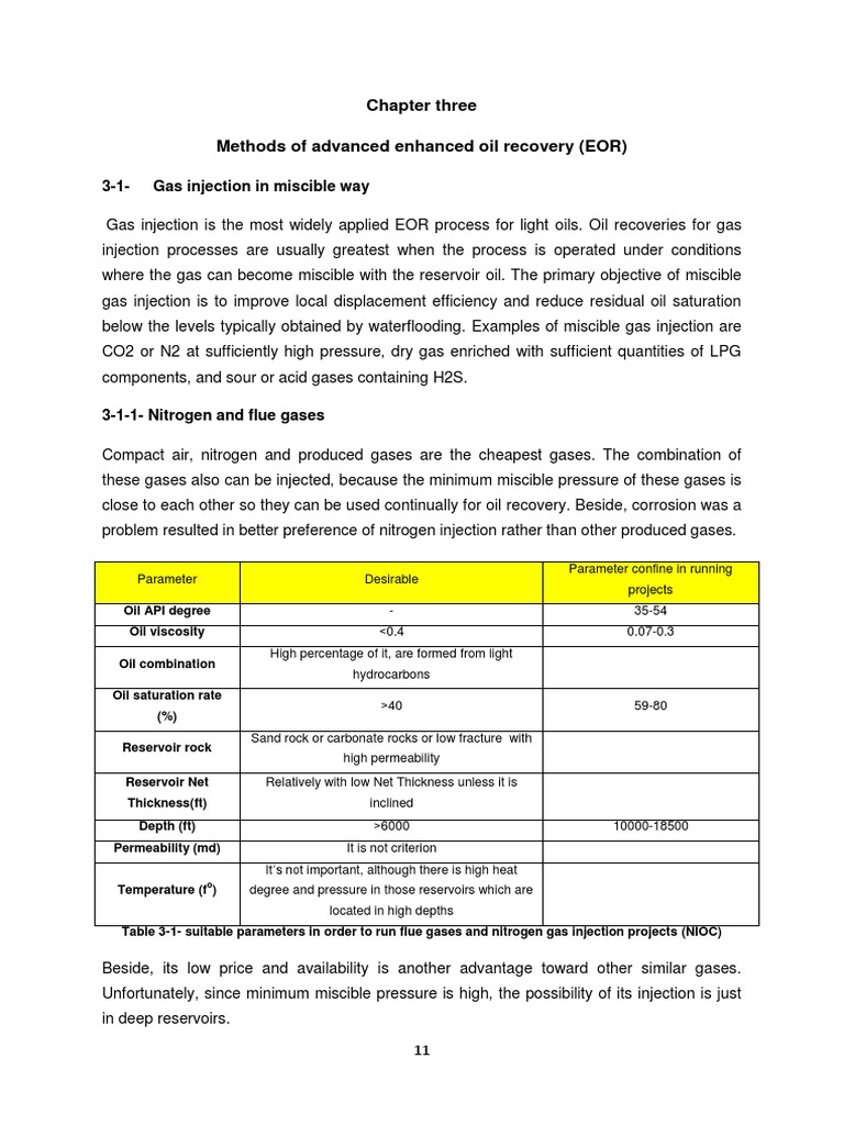 Chapter Three Methods of Advanced Enhanced Oil Recovery (EOR) | PDF ...