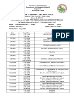 Individual Daily Log and Accomplishment Report (Idlar) : Javier National High School