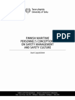 Finnish Maritime Personnel'S Conceptions On Safety M An Ag em Ent and Safety Culture
