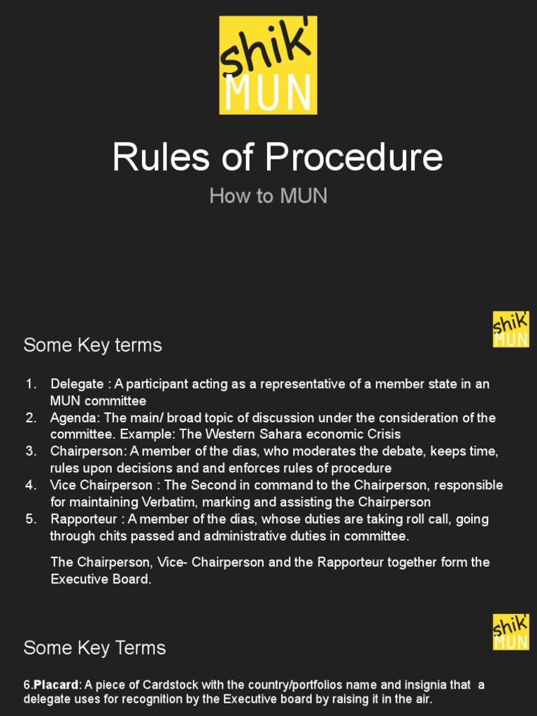 Rules of Procedure Mun | PDF | United Nations | International Relations