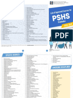 List of Approved Courses For PSHS Graduates Brochure