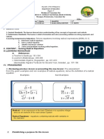 I. Objectives: A. Reviewing Previous Lesson or Presenting The New Lesson: Pre-Assessment