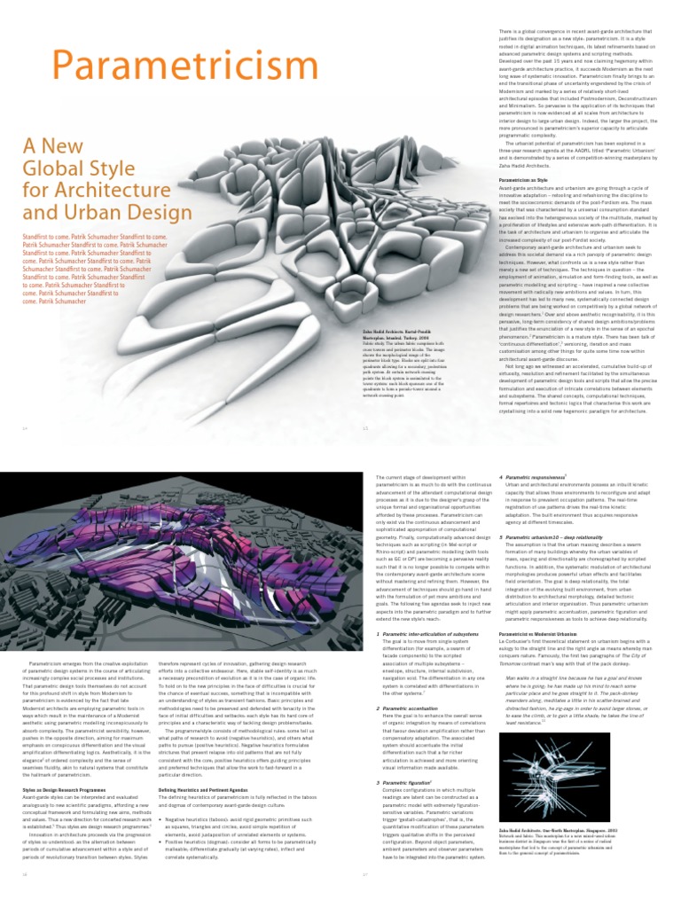 Parametricism. A New Global Style For Architecture and Urban Design | PDF