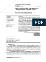 The Use of Reflective Practice Towards Achieving Effective English Language Teaching at Primary Schools