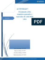 Documento Sobre Requisitos Generales y Especiales de Cada Título Valor