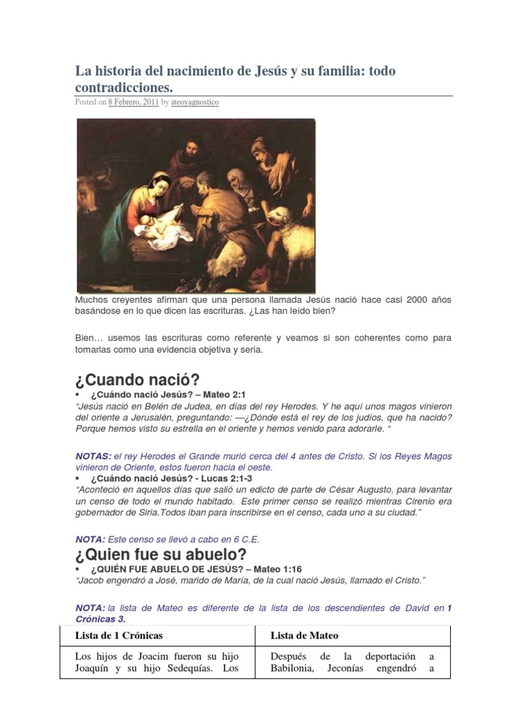 La Historia Del Nacimiento de Jesús y Su Familia | PDF | Reyes Magos ...