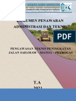 Dokumen Penawaran Administrasi Dan Teknis: Pengawasan Teknis Peningkatan Jalan Sailolof - Matoa - Petrogas