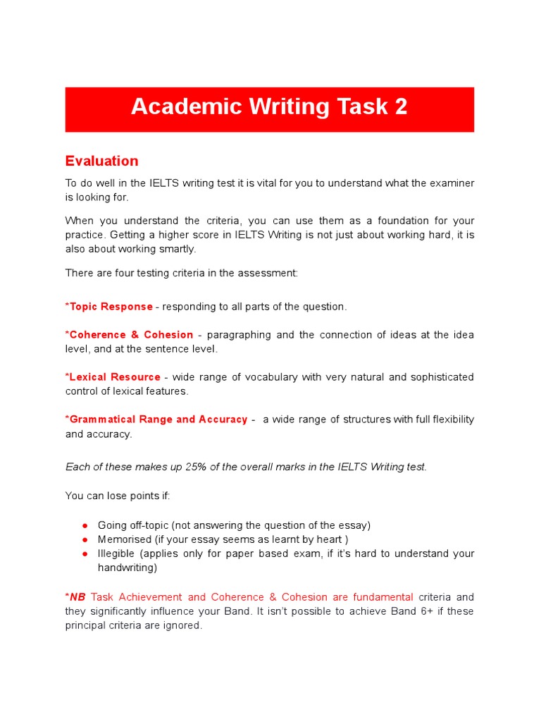 Going off topic in IELTS Task 2 essays