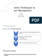 Quantitative Techniques in Project Management: Unit I April 1, 2022