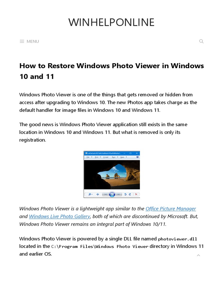 Download And Install Windows Photo Gallery On Windows 10 Want To