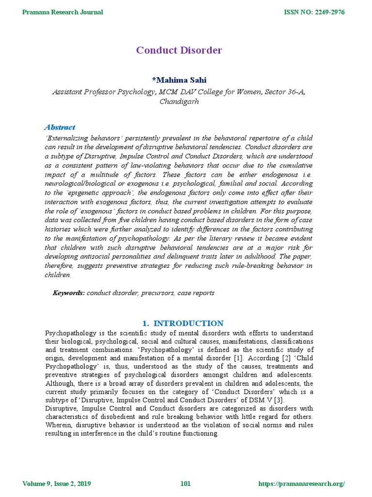 Understanding Conduct Disorder in Children | PDF | Mental Disorder ...