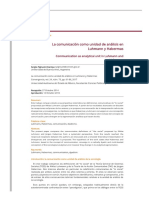 La Comunicación Como Unidad de Análisis en Luhmann y Habermas