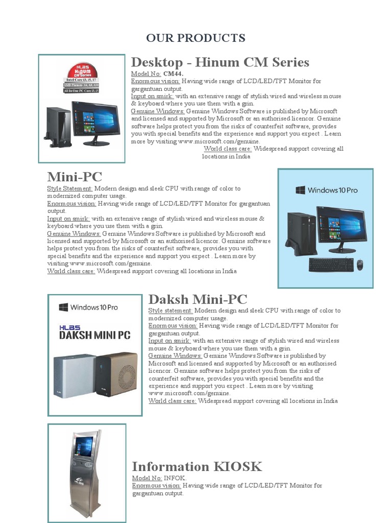 Desktop - Hinum CM Series: Our Products | PDF | Workstation | Computer ...