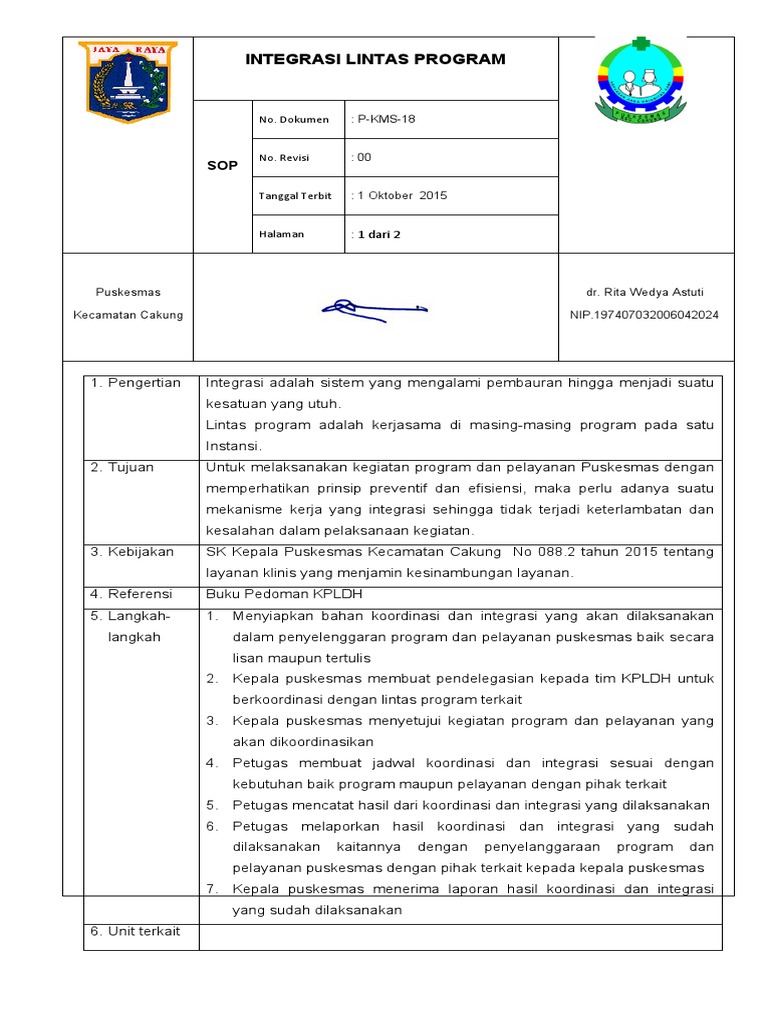 Integrasi Lintas Program Puskesmas | PDF