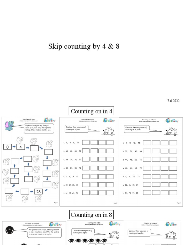 Skip Counting by 4 & 8 | PDF