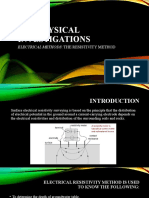 Geophysical Investigations: Electrical Methods: The Resistivity Method