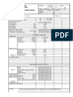 Column Data Sheet Distillation Column (T-2010)