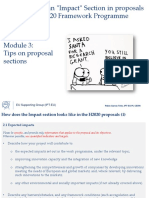 How To Write An "Impact" Section in Proposals Under The H2020 Framework Programme