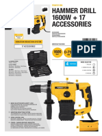 Hammer Drill 1600W + 17 Accessories: POWX1196