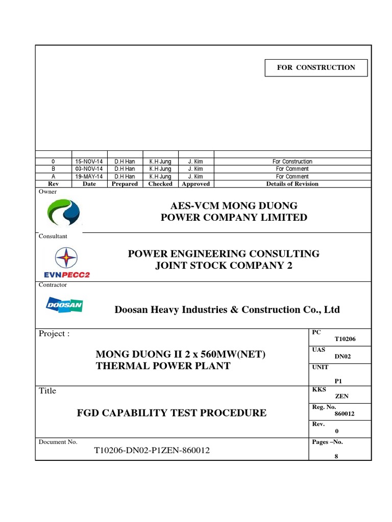 FGD Capability Test Procedure | PDF | Gases | Pressure Measurement