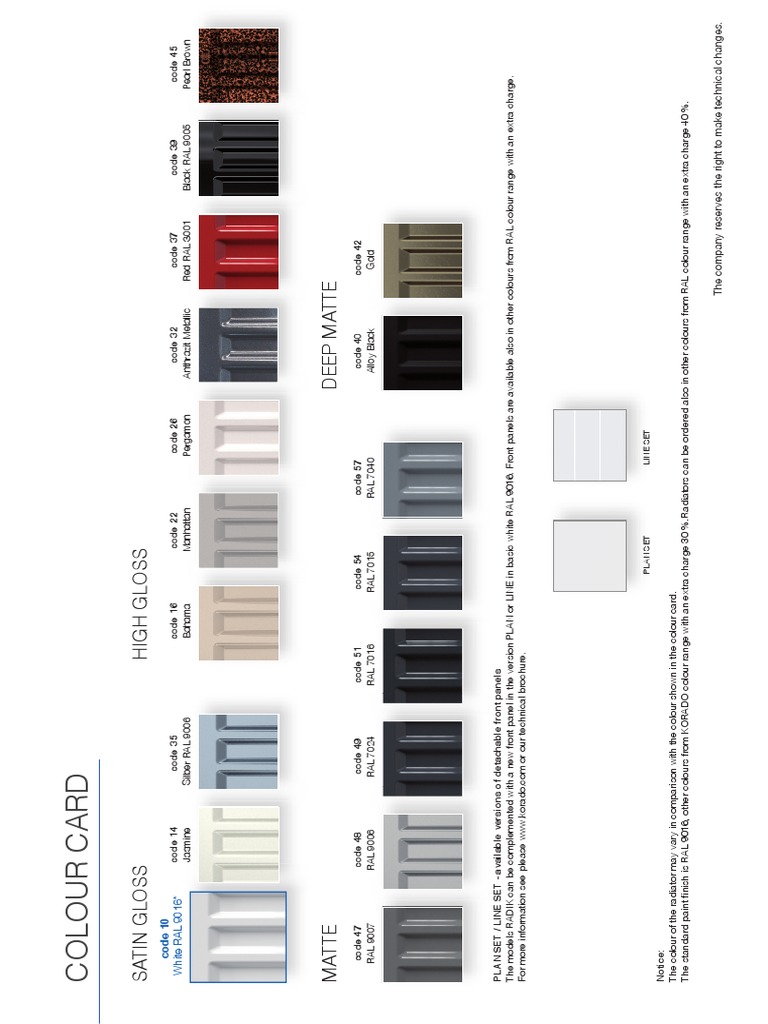 Radiator Color Options Guide | PDF | Land Vehicles | Vehicle Technology