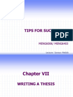 Chapter VII Tips For Successful Thesis