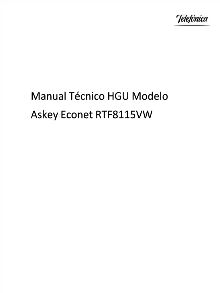 Manual Router Hgu Askey rtf8115vw | PDF