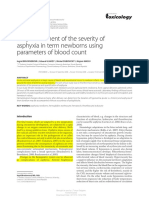 Early Assessment of The Severity of Asphyxia in Term Newborns Using Parameters of Blood Count