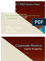 CorpFin Class 1 - Capital Budgeting