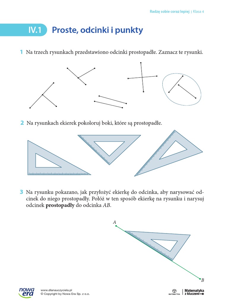 Odcinki Prostopadłe I Równoległe Karta Pracy