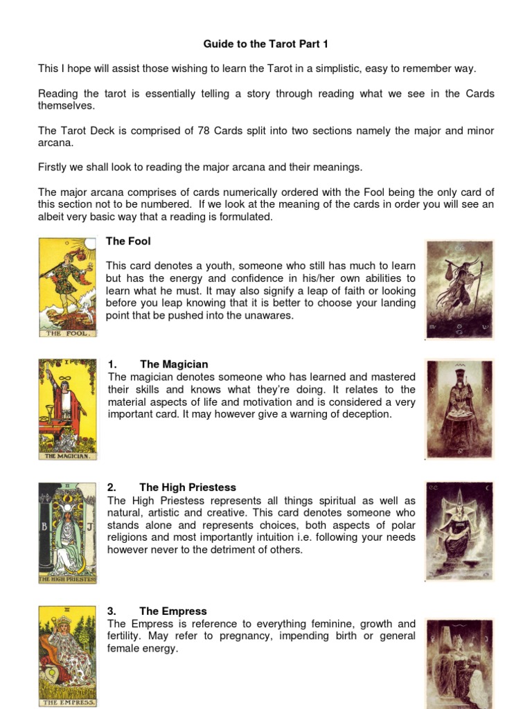 Beginner's Guide to Major Arcana Tarot | PDF | Major Arcana | Tarot