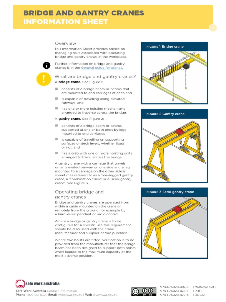 Information Sheet Bridge and Gantry Cranes PDF Crane (Machine